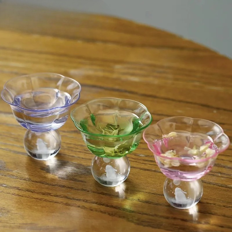 Highball Glass Set - 95ml Butik Kristal Cam Çiçek Desenli