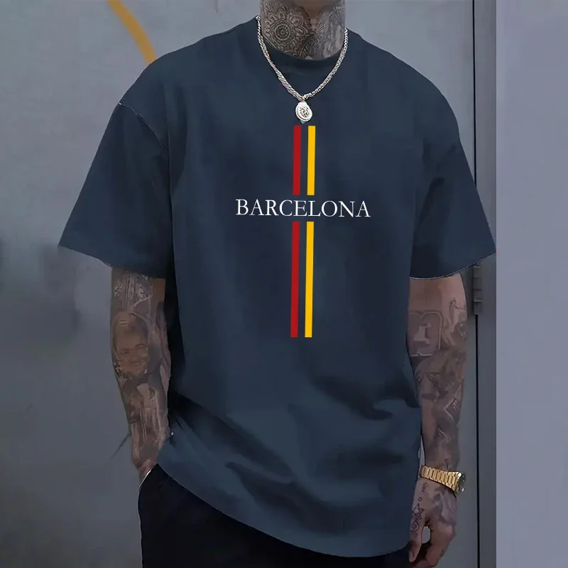 Home Barcelona - Barcelona erkek Pamuklu Tişört İlkbahar Yaz