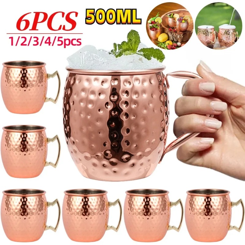 Mule Copper Mug - 1-6 adet kokteyl şarap bardağı moskova