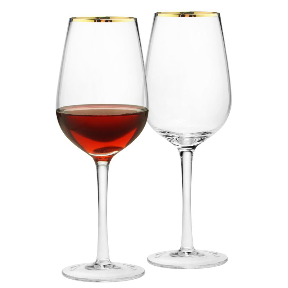 Highball Glass Set - Altın Kenarlı Highball Bardağı Kırmızı Şarap