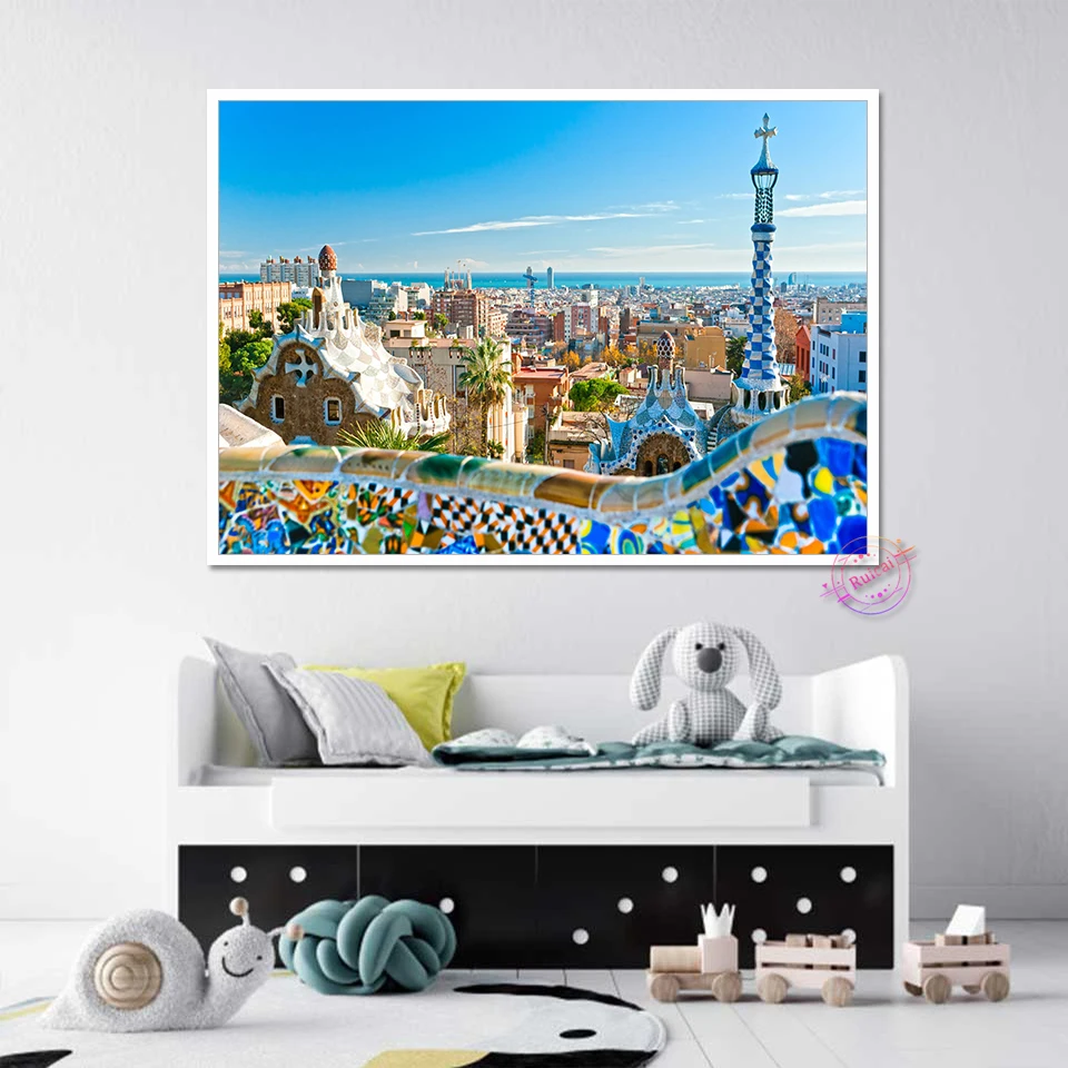 Home Barcelona - Park Guell Barcelona İspanya Seyahat Posteri