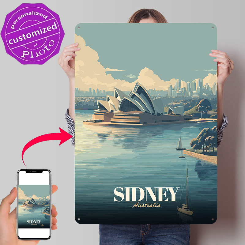 Home Bar Sydney - Sydney Opera Binası Seyahat Posteri Retro