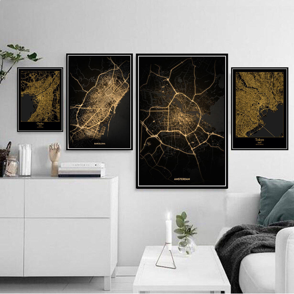 Home Barcelona - Posteri baskılar Amsterdam Tokyo Barcelona Modern