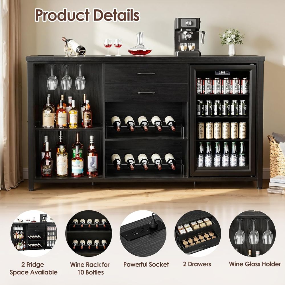 2 bölmeli geniş Coee Bar Dolab - Home Bar And Cabinet incelemesi ve fiyatı