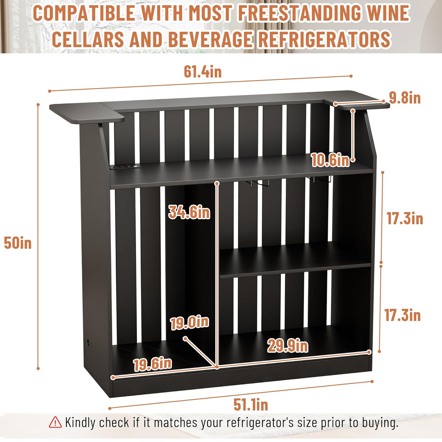 U Şeklinde Bar Masası, Buzdola - Home Bar And Fridge incelemesi ve fiyatı